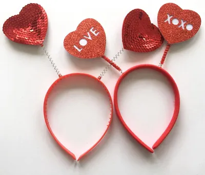 Produktbild von 5 Stück Haarreifen für Frauen mit Pailletten, Weihnachtshaarschmuck, Weihnachts-Haarband, Stirnband und Haargummis, rotes Blitzmotiv