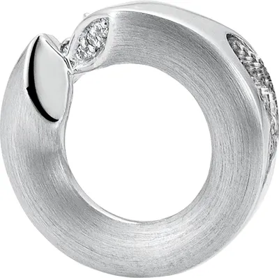Produktbild von Anhänger Ø 16,6mm aus 585 Gold Weißgold mattiert 3 Diamanten 0,019 Ct. W-SI
