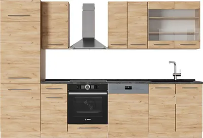 Produktbild von Küchenzeile Vicco Fame-Line Goldkraft Eiche 300 cm ohne Arbeitsplatte, Model 56978