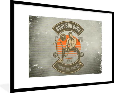 Produktbild von MuchoWow® MuchoWow® Gerahmtes Poster Vintage - Turnhalle - Seil 90x60 cm - Poster mit zchwarzem Bilderrahmen - Wanddekoration - Fotos