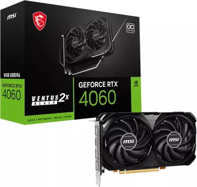 Produktbild von Msi Rtx4060 Ventus 2X Black Oc 8Gb Gddr6 Hdmi 3Xdp