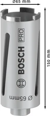 Produktbild von PRO Trockenbohrkrone, 65 x 150 mm, G 1/2 Zoll