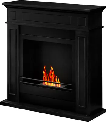 Obrázek produktu pro Volně stojící krb s dřevěným rámem na bioethanol Jefferson Eco - černý