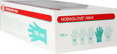 Produktbild von #NOBA Nobaglove Nitrilhandschuhe puderfrei weiß 100 Stück Gr. L