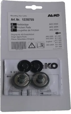 Produktbild von 1 Satz AL-KO - Reibbeläge Set - gesteckt - Hersteller ALKO - Teile Nr. 1220755