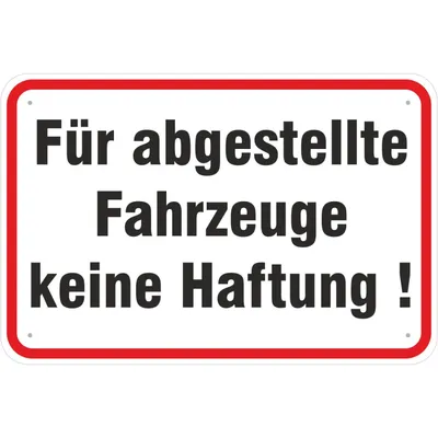 Produktbild von Aufkleber 20x30cm abgestellte Fahrzeuge keine Haftung