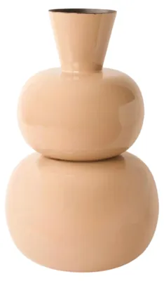 Produktbild von Winq-Sereno Metallvase, dunkelbeige, 45 cm - Dekorative Vase, modern - Blumentopf, Wohnaccessoire