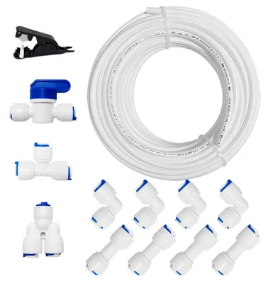 Wasserzuleitung 10 m, 1/4 Zoll, Anschlussset mit Schnellverbindern