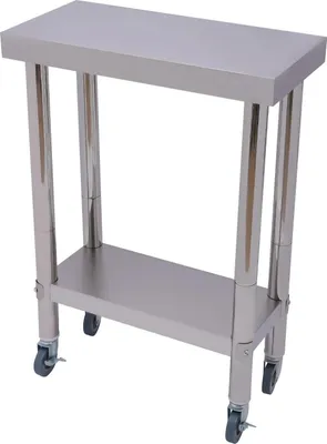 Immagine prodotto di Tavolo da lavoro per cucina in acciaio inossidabile - Tavolo da lavoro - Modello pesante - Con ripiano inferiore - Impermeabile - Resistente alla ruggine - Per ristoranti, case e hotel - Argento