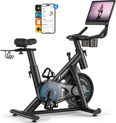 Produktbild von Heimtrainer Fahhrad für Zuhause, leises Fitnessbike mit HD-Screen, Magnetischer Widerstand, 8 Widerstandsstufen, bis 136 KG belastbar