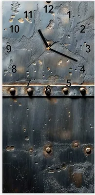 Produktbild von Wanduhr aus Glas mit Motiv Metalltür Design- 30 x 60 cm - inkl. Aufhängesystem