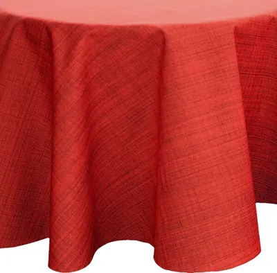 Produktbild von Tischdecke Outdoor Rot Garten Balkon Tischtuch Ø 145 cm rund witterungsbeständig meliert