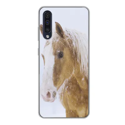 Produktbild von MuchoWow® Handyhülle Schutzhülle Hülle für Samsung Galaxy A50 Pferd - Schnee - Winter Silikon Softcase Handy Hülle - Mobiltelefonhülle