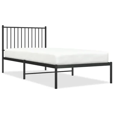 Obrázok produktu pre vidaXL Detská posteľ s čelom kovová čierna 90x200 cm