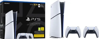 Produktbild von Sony Playstation 5 Slim Digital, PlayStation 5, Schwarz, Weiß, 16384 MB, GDDR6, 448 GB/s, AMD