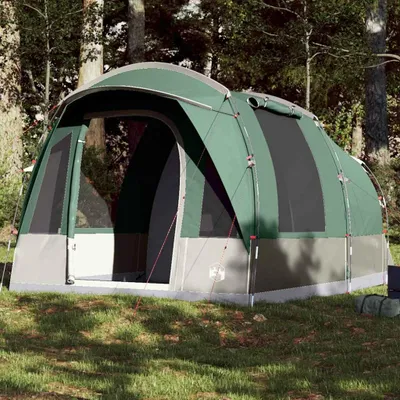 Image de vidaXL Tente tunnel 3 personnes Vert Imperméable