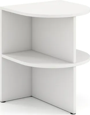Image de Ensemble de 2 tables d'appoint demi-lune, 2 niveaux, blanches, 38 x 38 x 48,5 cm
