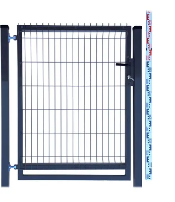 Zdjęcie produktu dla FURTKA 130cm antracyt grafit PANELOWA dwa SŁUPKI RAL7016 ogrodzeniowa 133cm