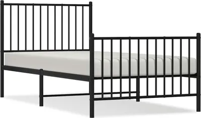 Obrázek produktu pro vidaXL Postel s čelem a nohou kovová 90x190 cm
