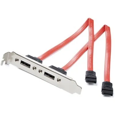 Produktbild von StarTech.com 2 Port SATA auf eSATA Slotblech - Serial-ATA/eSATA Adapter, 53 g, 20 mm, 124 mm, 215 mm, 59,2 g