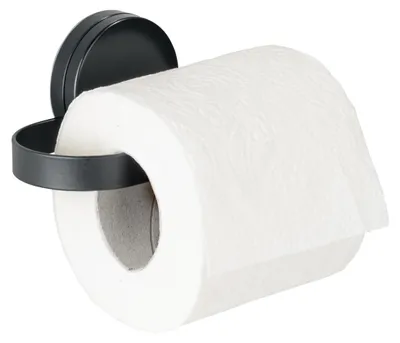 Immagine prodotto di Portarotolo WENKO Static-Loc® Plus mod. Pavia nero, portarotolo WC, fissaggio senza forature, tenuta sicura grazie all'adesione statica su superfici lisce e impermeabili all'aria, acciaio opaco