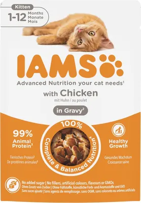 Produktbild von IAMS Nassfutter in Hühnersauce für Kätzchen, 0,85 kg