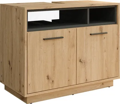 Immagine prodotto di Mobile sottolavabo per bagno Vicco Beatrice Rovere artigianale/antracite 80 x 64 cm, Model 40163
