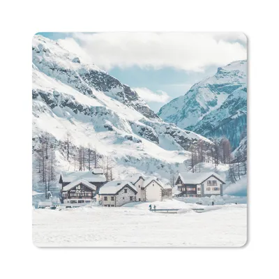 Produktbild von MuchoWow® Mauspad Mousepad Alpen - Schnee - Berge 30x30 cm - Mousepads - Maus Mat - Pad - Mausunterlage - Gaming