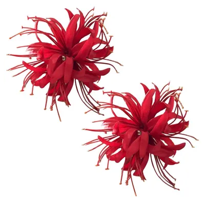Produktbild von 1/2/3 Stück Haarspangen mit Quaste für Mädchen, Haaraccessoire mit fließender Metallkette und Hibiskusblüten-Design, leichte, handgefertigte Haarspangen