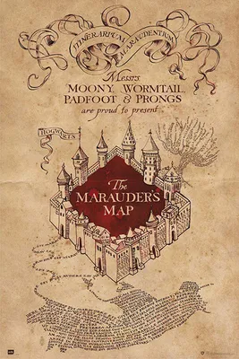 Produktbild von Harry Potter - Hogwarts - Marauders Map - Film Kino Movie Poster - 61x91,5 cm