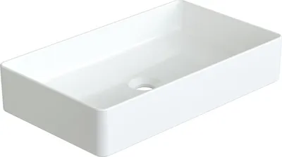 Produktbild von AQUABATOS Aufsatzwaschbecken Waschbecken Keramik Waschtisch Handwaschbecken, Ohne Hahnloch, Ohne Überlauf, Ohne wasserhahn, Ohne ablaufventil, Weiß, Eckig 605 x 345 x 115 mm