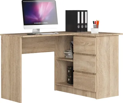 Zdjęcie produktu dla AKORD Furniture Factory IP0P3SDAB001, Prosty, Kształt prostokątny, Matowy, Kolor dębu, 3 szuf., 850 mm
