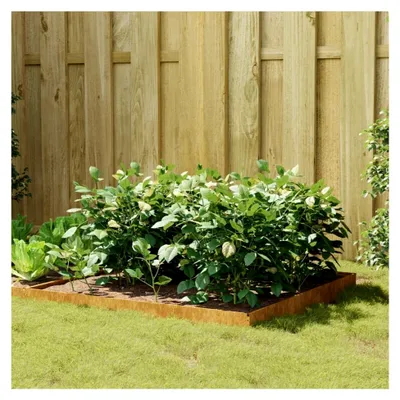 Produktbild von Hochbeet 100x100x18,5 cm aus Cortenstahl, Palettenrahmen, Hochteich, Gemüsebeet, Kräuterregal für Balkon, Blumenbeet, Kräuterspirale, Tomatenbeet, Pflanzhochbeet