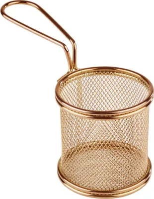 Produktbild von APS 40602 Servier-Frittierkorb SNACKHOLDER, Edelstahl, Ø 8 cm, Höhe 7,5 cm, Kupfer-Look