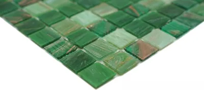 Produktbild von Handmuster Mosaikfliese Glas Goldensilk grün Wandfliesen Badfliese Duschrückwand Fliesenspiegel MOS54-0504_m