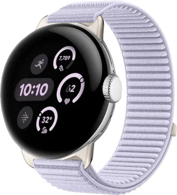 Produktbild von Nylon Armband für Google Pixel Watch 4 / 3 / 2 / 1 41mm Klettverschluss Lila