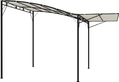 Produktbild von Pavillon mit klappbarer Dacherweiterung wetterfest 3 x 2,5 m Cremeweiß, 300,0x250,0x250,0 cm, rostfrei, stabil, für Garten und Terrasse, faltpavillon 3x3