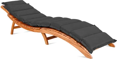 Produktbild von DETEX® Liegenauflage Anthrazit Wasserabweisend inkl. Kopfkissen 55% Baumwolle 30° Maschinenwaschbar Auflage Sonnenliege Garten Balkon Liege Kissen Polster Schwungliege