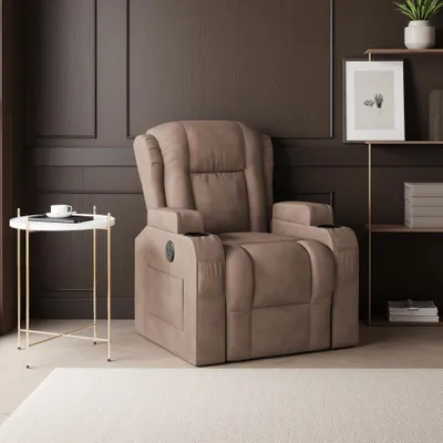 Produktbild von INONEFT Relaxsessel Fernsehsessel mit Aufstehhilfe & USB, Massagesessel mit Massagefunktion & Lenden Wärmefunktion, für Wohnzimmer Schlafzimmer, Braun