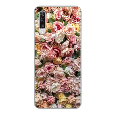 Produktbild von MuchoWow® Handyhülle Schutzhülle Hülle für Samsung Galaxy A70 Rosen - Farben - Wand Silikon Softcase Handy Hülle - Schutzhaube