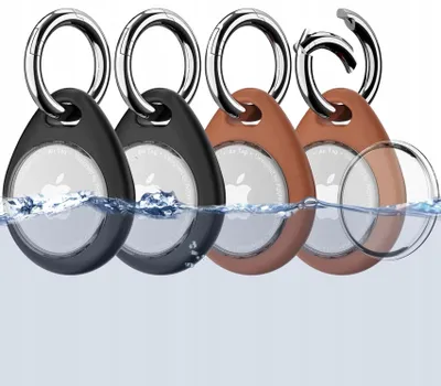 Zdjęcie produktu dla 4xEtui Case Na Lokalizator Apple Airtag Brelok Etui ochronne Brązowe Czarne
