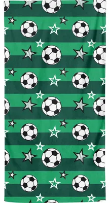 Produktbild von Frottierhandtuch Fußball 70x140 cm aus 100% Baumwolle, weich, saugstark, 350 g/m², Standard 100