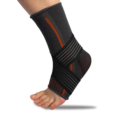 Produktbild von Knöchelbandage mit verstellbarer Bandage, für Fersenschmerzen, Volleyball, Basketball, Laufen,Orange,M