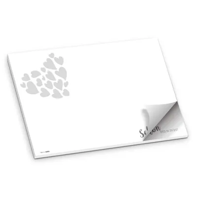 Produktbild von itenga Platzset Tischset "Schön dass du da bist" WEISS grau DIN A3 50 Blatt