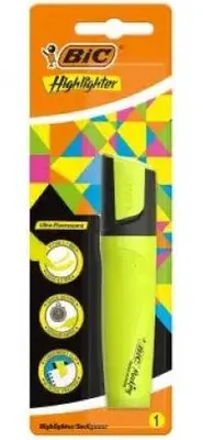 Image de Surligneur - pointe oblique jaune 1 BiC