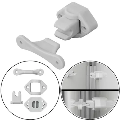 Produktbild von Türfeststeller 2-teilig mit Scharnier – Ideal als Türfeststeller für Wand, Türfänger und Tür zu Halter für sicheren Halt Grau 31 mm