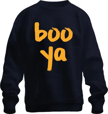 Immagine prodotto di boo ya Halloween Spruch Lustig Grusel Geschenk Party Retro Orange Unisex Felpa Pullover, Navy, M
