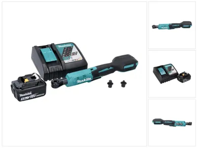 Zdjęcie produktu dla Makita DWR 180 RT1 akumulatorowa wkrętarka z grzechotką 18 V 47,5 Nm 1/4" 3/8" + 1x akumulator 5,0 Ah + ładowarka