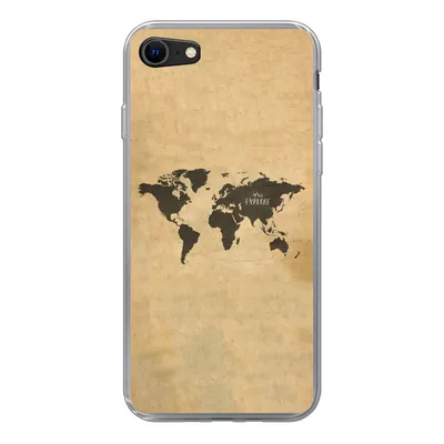 Produktbild von MuchoWow® Handyhülle Schutzhülle Hülle für iPhone 8 Weltkarte - Vintage - Erforschen Silikon Softcase Handy Hülle - Schutzhaube