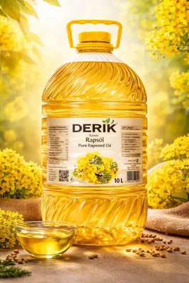 Produktbild von Rapsöl Derik 100% reines Rapsöl in 10L PET Flasche für kalte & warme Küche Vegan